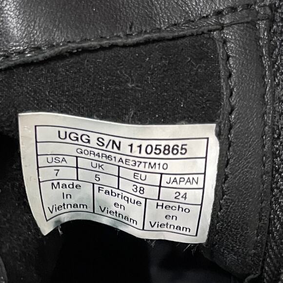 UGG Aureo II Suede Leather Ankle Boot Waterproof Zip Side Black Size 7 - Picture 4 of 6